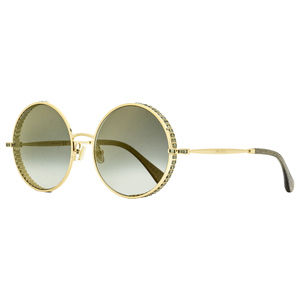 Jimmy Choo Round Sunglasses Goldy/S J5GFQ Gold/Gray Glitter 56mm